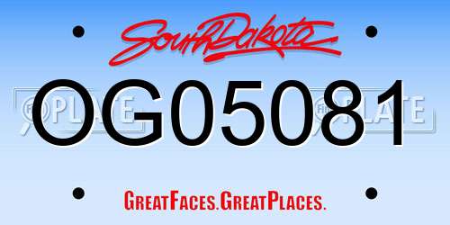 OG05081 South Dakota License Plate