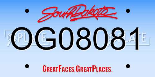 OG08081 South Dakota License Plate