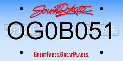 OG0B051 South Dakota License Plate