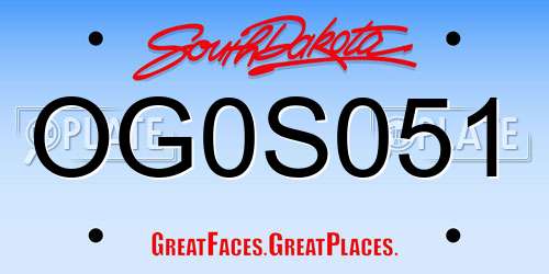 OG0S051 South Dakota License Plate