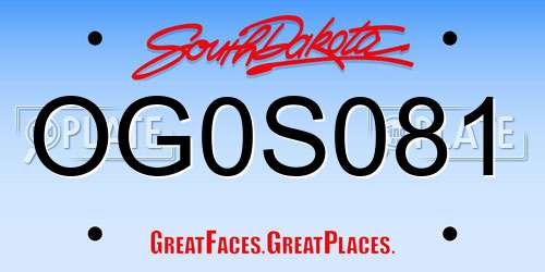 OG0S081 South Dakota License Plate