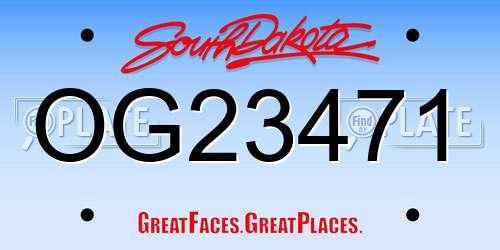 OG23471 South Dakota License Plate