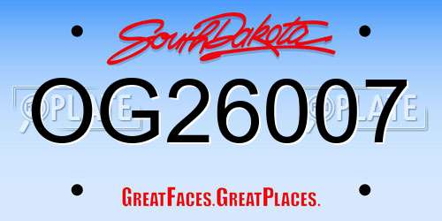 OG26007 South Dakota License Plate