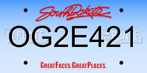 OG2E421 South Dakota License Plate