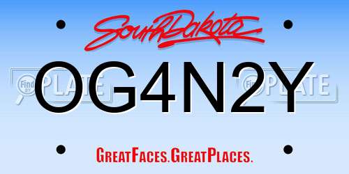 OG4N2Y South Dakota License Plate