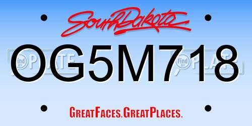 OG5M718 South Dakota License Plate
