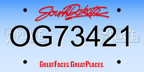 OG73421 South Dakota License Plate
