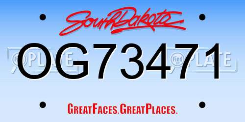 OG73471 South Dakota License Plate