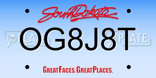 OG8J8T South Dakota License Plate