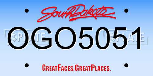 OGO5051 South Dakota License Plate