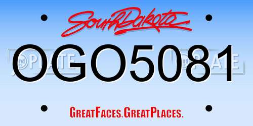 OGO5081 South Dakota License Plate