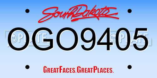 OGO9405 South Dakota License Plate