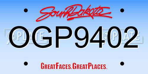 OGP9402 South Dakota License Plate