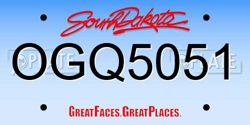 OGQ5051 South Dakota License Plate