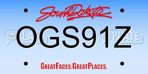 OGS91Z South Dakota License Plate