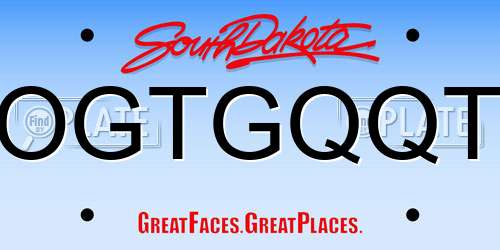 OGTGQQT South Dakota License Plate