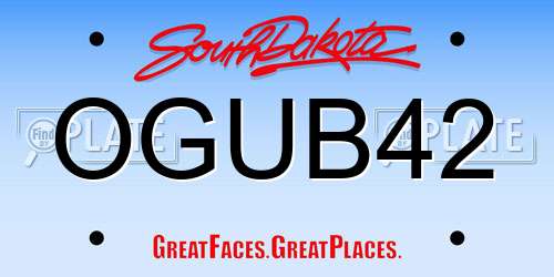 OGUB42 South Dakota License Plate