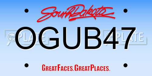 OGUB47 South Dakota License Plate