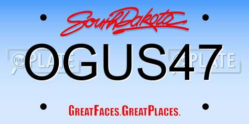 OGUS47 South Dakota License Plate