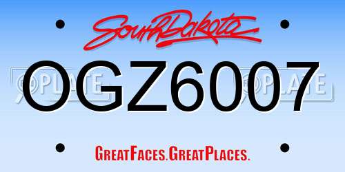 OGZ6007 South Dakota License Plate