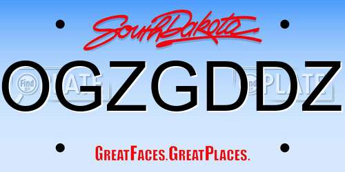 OGZGDDZ South Dakota License Plate