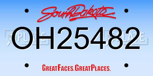 OH25482 South Dakota License Plate