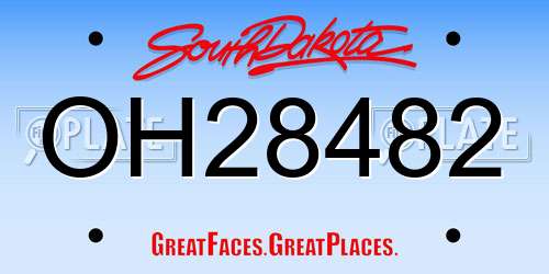 OH28482 South Dakota License Plate