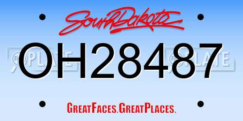 OH28487 South Dakota License Plate
