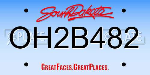 OH2B482 South Dakota License Plate