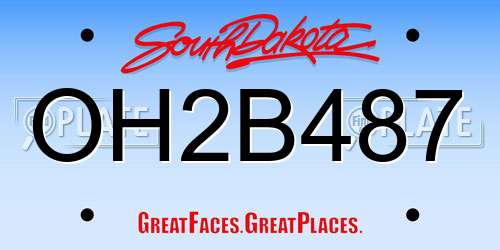 OH2B487 South Dakota License Plate