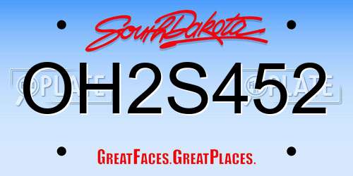OH2S452 South Dakota License Plate