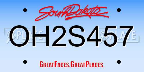 OH2S457 South Dakota License Plate