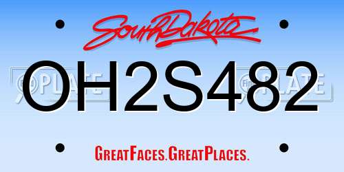 OH2S482 South Dakota License Plate