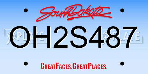 OH2S487 South Dakota License Plate