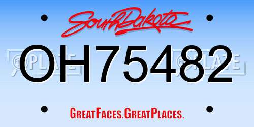 OH75482 South Dakota License Plate
