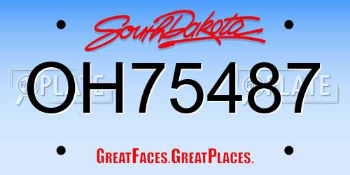 OH75487 South Dakota License Plate