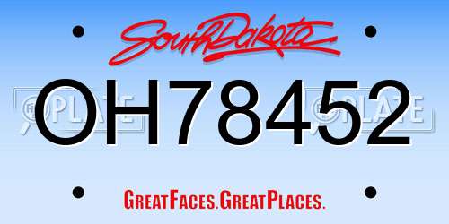 OH78452 South Dakota License Plate