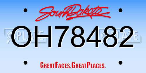 OH78482 South Dakota License Plate