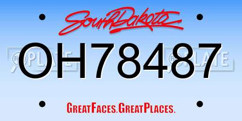 OH78487 South Dakota License Plate