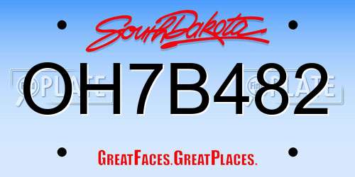 OH7B482 South Dakota License Plate