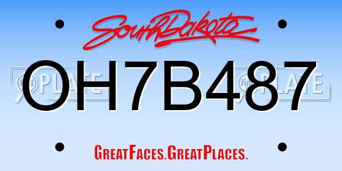 OH7B487 South Dakota License Plate