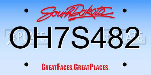 OH7S482 South Dakota License Plate