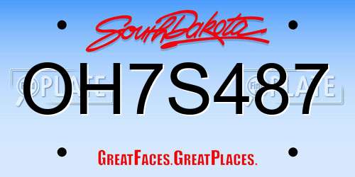 OH7S487 South Dakota License Plate