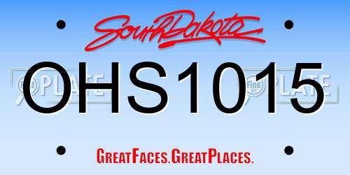 OHS1015 South Dakota License Plate