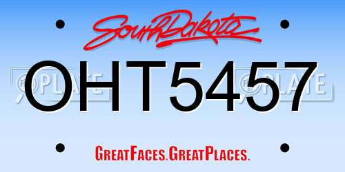 OHT5457 South Dakota License Plate