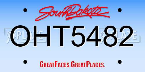 OHT5482 South Dakota License Plate