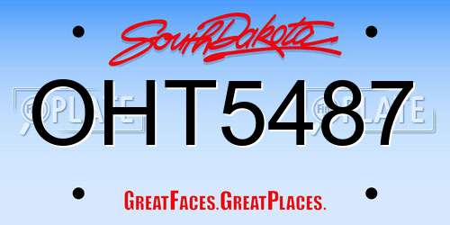 OHT5487 South Dakota License Plate