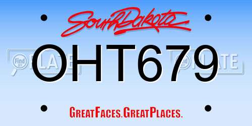 OHT679 South Dakota License Plate