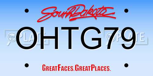 OHTG79 South Dakota License Plate