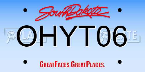 OHYT06 South Dakota License Plate